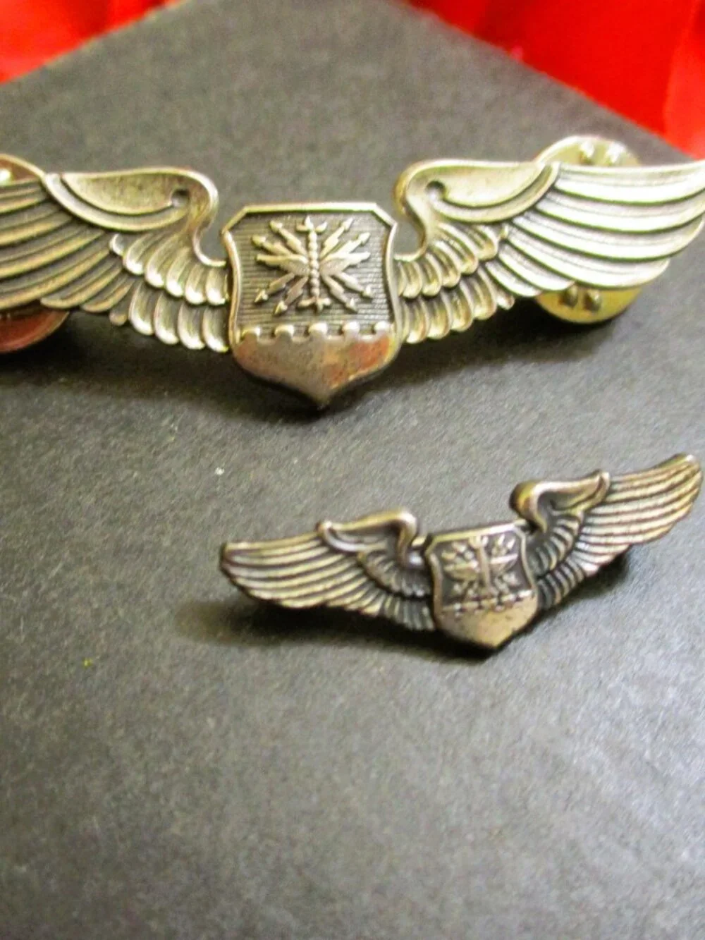 USAF Enlisted Navigator Wing Pair: Sterling Silver NS Meyer